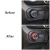Voodonala Air Conditioner Headlight Center Consoles Switch Knob Cover Trim for 2018-2024+ Jeep Wrangler JL JLU Gladiator JT Interior Accessories, Red Aluminum Alloy 4pcs