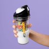CRUNCHCUP XL Black - Portable Plastic Cereal Cups for Breakfast On the Go, To Go Cereal and Milk Container for your favorite Breakfast Cereals, No Spoon or Bowl Required