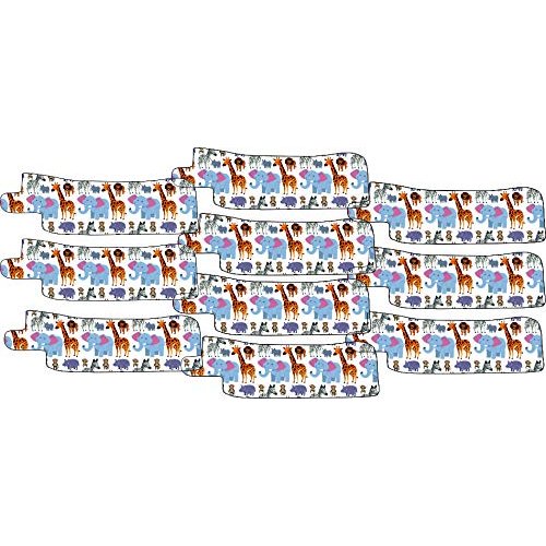 Nasogastric or Oxygen Tube precut Adhesive Tape Safari Animals Theme x 10 Pack. (Right Side)