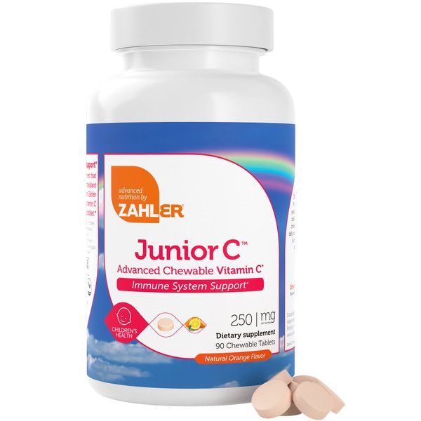 Zahler Junior C Advanced Chewable Vitamin C for Kids - Immune Support Kids Vitamins in Delicious Orange Flavor - Kosher Kids Vitamin C for Immunity - Vitamin C Chewable Antioxidant - (90 Count)