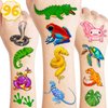 Reptile Temporary Tattoos - Swamp Safari Animal Gecko Snake Turtle Themed Stickers for Kids Birthday Party Supplies, Decorations, Favors, and Prizes - Cute Gifts for Boys and Girls