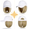 Lansigreen Baseball Cap with Hair Extensions Hat Wig Adjustable Hat Attached Short Straight 14" Synthetic Hairpiece for Women Ash Blonde Mix Bleach Blonde