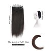 Invisible Hair Extensions Seamless Synthetic Clip in Hair Extension Natural Fluffy Hair Pads Hairpieces Increase Hair Top Side Cover Hairpiece for Women Girls (8INCH/20CM, Black)