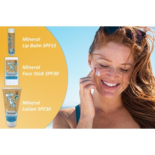 Zinka Sunscreen Personal Pack - Mineral Zinc Oxide for Face, Body, and Lips - Reef Safe and Water Resistant (Lotion SPF 30, Face Stick SPF 30, and Lip Balm SPF 15) - No Chemicals