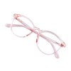 VisionGlobal Blue Light Blocking Glasses for Women/Men, Anti Eyestrain, Computer Reading, TV Glasses, Stylish Square Frame, Anti Glare (Clear Pink, 5.25 Magnification)