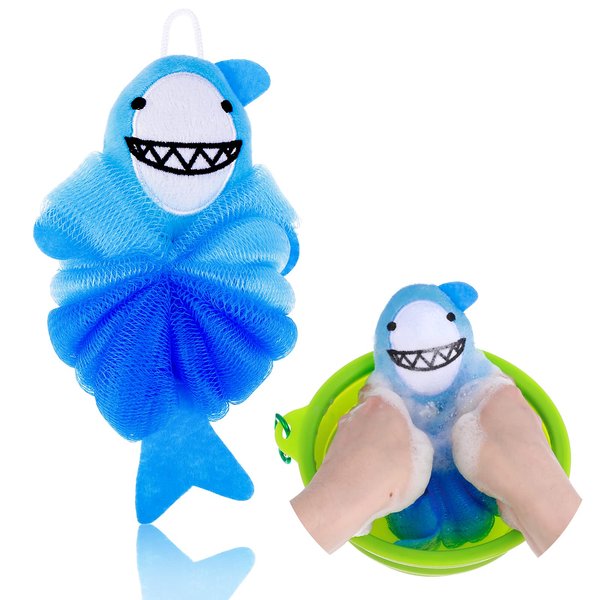 Bath Loofahs Animal Bath Sponge for Bathing, Kids Loofah Bath Pouf Body Scrubber Mesh Loofah Sponges, Bath and Shower Loofah Sponge for Children Gentle Exfoliating