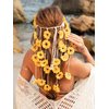 GORTIN Light up Sunflower Rave Headband LED Hippie Flower Headband Bohemian Beach Hair Band Party Costume Headdress for Women and Girls