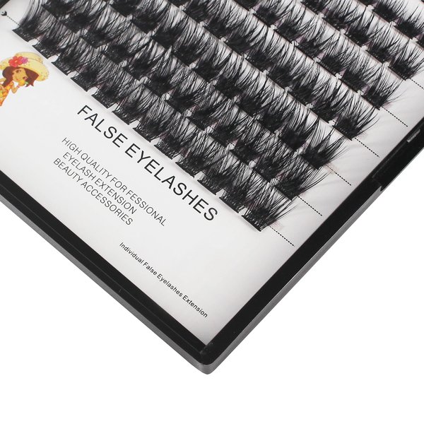 Bodermincer 120pcs D Curl 8-10-12-14-16mm Mixed Wide Cluster Professional Makeup Individual Cluster Eye Lashes Grafting Fake False Eyelashes Home Eyelash Extension (8-10-12-14-16mm Mixed)