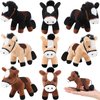 Zomiboo 9 Pack Horse Stuffed Animals Horse Plush Toy Standing Stuffed Horse 4 Inch Mini Plush Horse with Detachable Chain for Animal Theme Party Birthday Decoration Supplies (Vivid Style)