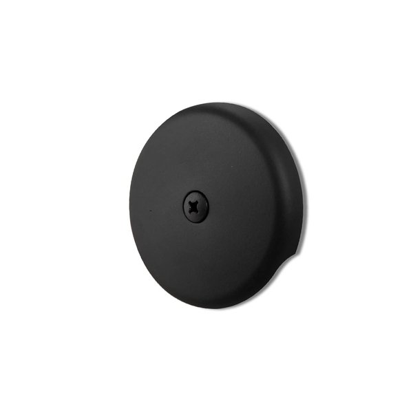 CalcMetal Single Hole Bathtub Drain Overflow Plate with One Matching Screws, Easy to Install, Matte Black