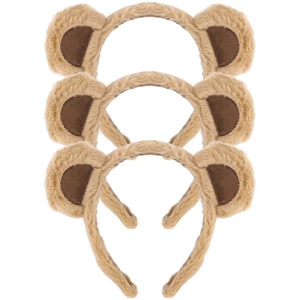 Vovii Bear Ears Headband for Women and Girls, Furry Animal Ears Headbands Hair Accessories for Adult Halloween Cosplay Costume（Brown