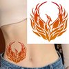 6 Sheets Temporary Fake Tattoos for Men Adults Flying Phoenix Fire Bird Abstract Rising Wing Temporary Fake Tattoo for Women Neck Arm Chest for Woman