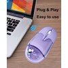 Wireless Mouse Bluetooth Aqua Water Mice,Aesthetic Cute Clear Purple Silent RGB Light USB Retro Mice for PC Laptop Computer MacBook Kids Girl Women Men Gift with Liquid Water Section & Floater Animal