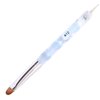 French Manicure Brush -Two Way Nail Art Brush with Dotting Manicure Tool for Manicure Cuticle Clean Up Nail Art Design- Professional Nail Salon Quality Brush, Nail Dotting Pen (12#, Blue)