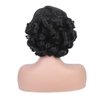 HANNE Short Curly Wigs for Black Women Side Part Ombre color Root Lace Part Short Wigs Curly Heat Resistant Loose Wave Black Women Wigs (Natural Black)