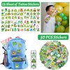 Lcnjscgo 110 PCS Frog Party Favors, Frog Temporary Tattoos Slap Bracelets Keychains Stickers Badges Gift Bags for Frog Birthday Party Decorations Supplies Gifts for Kids Classroom Rewards Baby Shower