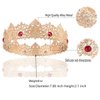 YOVECATHOU King Men Gold Tiara Crown Imperial Medieval Headband Crystal Pageant Costumes For Wedding Cosplay Homecoming Prom Party Decorations