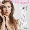Abeillo Eyebrow Microblading Marker Pen, 2 Pcs Brow Mapping Pens with with 4 Replacement Refills and 1 Ruler, Makeup Tattoo Skin Marker Pen, Brow Lamination Supplies for Eyebrow Lip Skin(White)