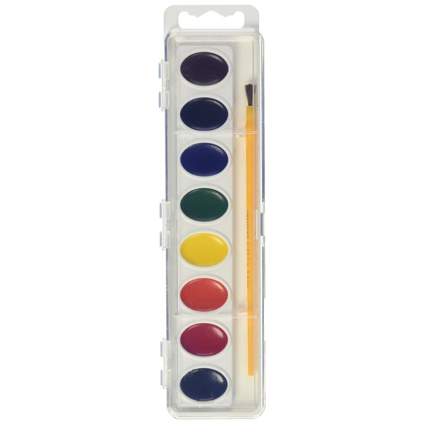 Crayola Artista 16 Semi-Moist Oval Pans Watercolor Set with Brush