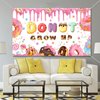 Mocsicka Donut Grow Up Backdrop Banner for Girls Donut Grow Up Party Decorations Donut Birthday Party Supplies Grow Up Photography Background (Pink, 70.8x43.3 Inch)