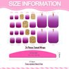 SILPECWEE 20 Sheets Toenail Polish Strips for Women Toe Nail Stickers Full Nail Wraps Self Adhesive Gel Nail Strips Toes Manicure Sticker for Nail Art Accessories with Nail File