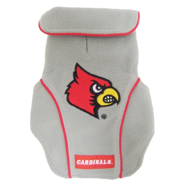Pets First NCAA Louisville Cardinals Fleece Dog Vest with Embroidered Team Name & Logo, Size X-Small