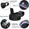 The Mass Straw Lid and Boot for Hydro Flask Wide Mouth and Other Brand Insulated Water Bottle (Fit Wide Mouth 32/40oz, Black)