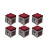 Silver Cup Set of 6 Red Billiard Pool Cue Chalk