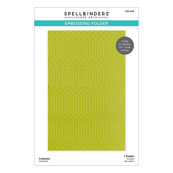 Spellbinders Fresh Picked Columns Embossing Folder, Clear