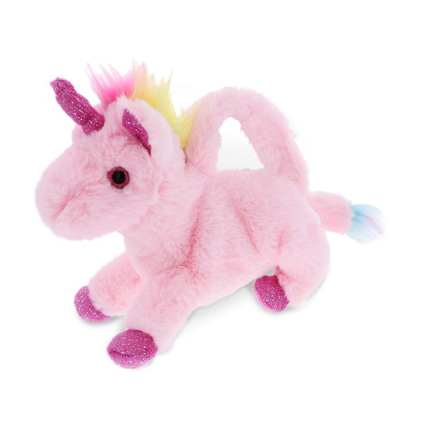 DolliBu Pink Unicorn Plush Handbag - Super Soft Plush Stuffed Animal Purse for Children's Accessories, Kids Hand Bag Toy Purse, Fluffy Dress Up Toy Purses for Girls and Boys - 11 Inches