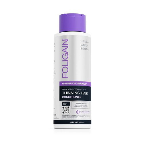 Foligain Triple Action Conditioner For Thinning Hair For Women with 2% Trioxidil | Hair Stimulating Conditioner | Women's Volumizing Conditioner (16oz) (15244)