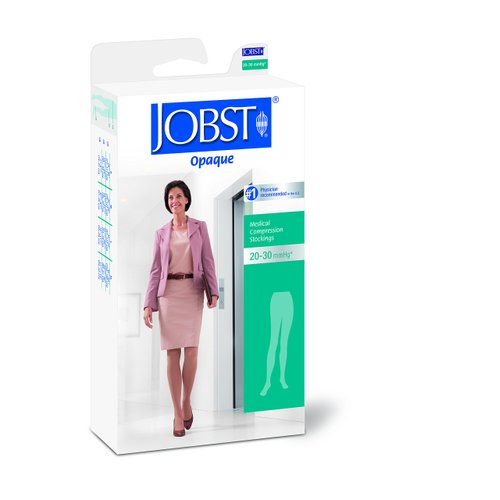 BSN Medical 115157 Jobst Opaque Compression Hose with Closed Toe, Waist High, Medium, 20 mm - 30 mm HG Size, Classic Black