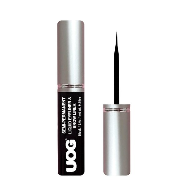 UOG Liquid Eyeliner and Eyebrow Liner. Waterproof, Semi-Permanent Smudge-Proof. Last Up To 7 Days. Glides On Smoothly, Allergy-Free, Flexible Precise Slender Tip, 5.0 mL/0.18 Fl oz