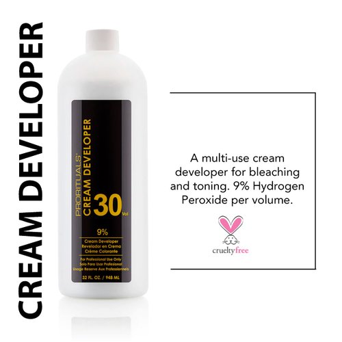 Prorituals Professional 30 Volume Creme Developer Hair Color Developer Lotion for Salon-Quality Results, Perfect Hair Color Developer, 30VOL/33oz