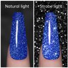 RARJSM Reflective Glitter Gel Polish Royal Blue Sparkle Iridescent Rainbow Shimmer Dark Blue Gel Nail Polish 7.5ml Soak Off Sparkle Flash Disco Diamond Nail Gel Polish Salon DIY Home Manicure