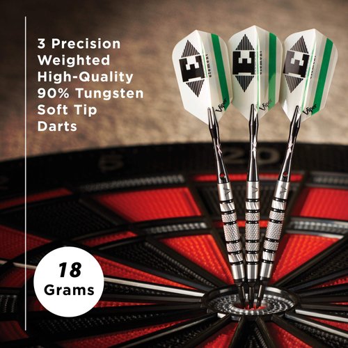 Viper Element 90% Tungsten Soft Tip Darts with Storage/Travel Case, Knurled, 18 Grams