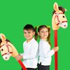 Haconba 8 Pieces 40 Inch Inflatable Stick Horse Inflatable Cowboy Cowgirl Horse head Stick Pony Stick Balloon for Christmas Birthday Theme Parties Home Decoration