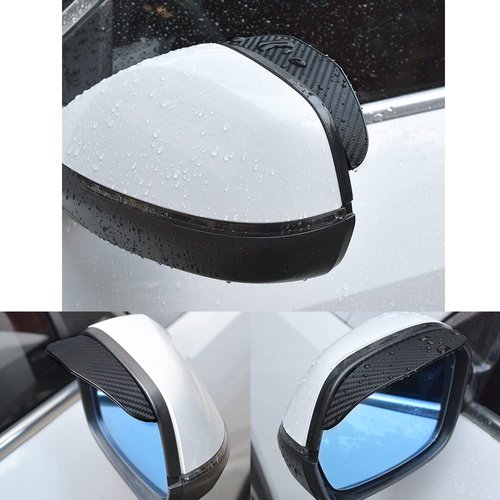 Banseko 2 Pieces Mirror Rain Visor Eyebrow,Sunroof Moldings Side Mirror Visor Rain Guards,Universal Car Rear View Mirror Rain Cover,Waterproof Mirror Rain Visor Auto Accessories(Black)