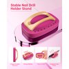 Cordless Nail Drill Holder, Wooden Holder Stand for Professional Nail Drill & Bits, Nail Brush Stand Nail Supplies Organizer Holder for Nail Salon Manicure Table