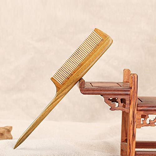 LWBTOSEE Anti-Static Natural Sandalwood Combs Portable Hair Salon Wood Comb Rat Tail Brush Hairdressing Styling Tool Hair Care Hair Comb