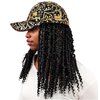 ELVAELFI 12inch Passion Twist Hair Extensions, Gold Graffiti Baseball Cap Wig, Breathable Synthetic Hair for Women