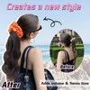 BUPPLER Ponytail Extension with Scrunchies Ponytail Wig Claw Clip in Fake Ponytail Hair Extensions Synthetic High/Low Pony Tail Hair Piece for Women (Orange Scrunchie Brown Ash Blonde Wavy)