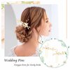 Foryysa Bridal Wedding Hair Pins for Women Gold Rhinestone Flower Headpiece Elegant Handmade Vine Headwear Sparkly Design (2 pcs)