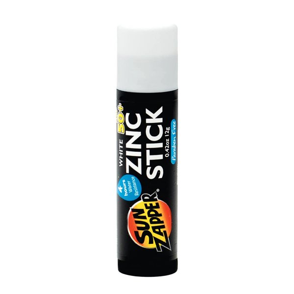 Sun Zapper Zinc Oxide Sunscreen Stick Mineral White SPF 50+ Water Resistant for Face & Body, Adults, Kids (0.42 Oz, 12g) Broad Spectrum Sun Block, Made in Australia