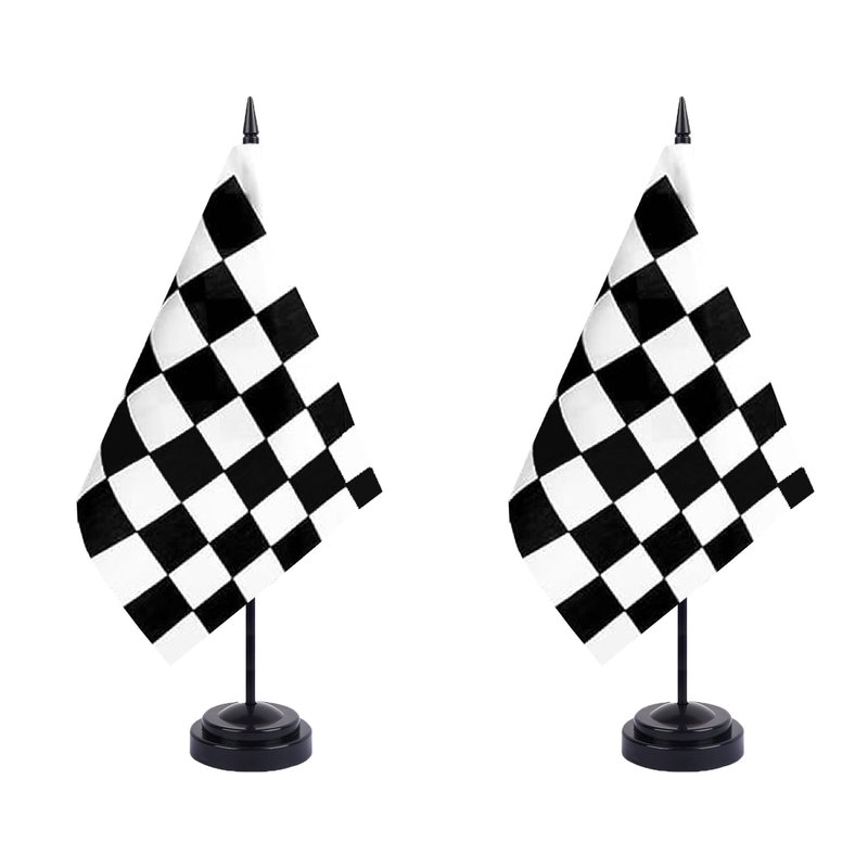 JBSJBS Black and White Checkered Desk Flag 12