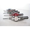 Dark silver alligator hair claw clips with flowers and crystals (Primary color: Gray)