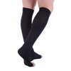 Doc Miller Open Toe Compression Socks Women and Men, 20-30 mmHg Toeless Compression Socks Women, Recovery Support Circulation Shin Splints Varicose Veins (Black, Medium)