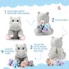 HyDren 5 Pieces Hippo Plush Toys Set Mom Hippo Stuffed Animals with 4 Small Hippo Plushies in Her Tummy Soft Cute Birthday Gifts Operation Christmas Bulk Items for Boys Girls Hippo Lovers