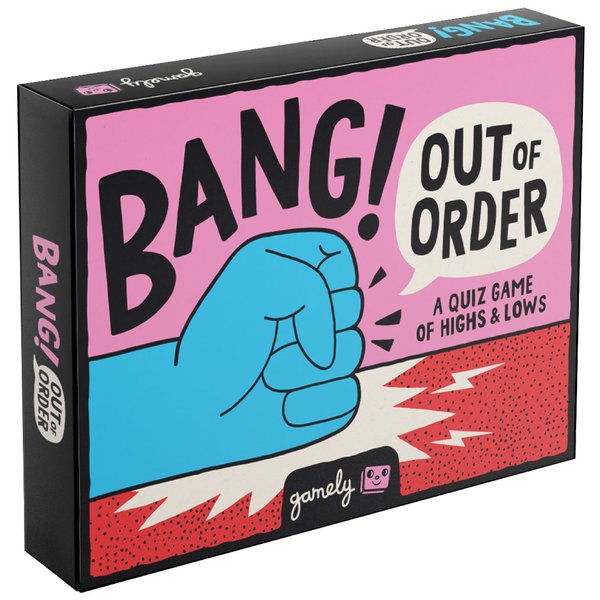 Gamely Bang! Out Of Order | The brilliant ‘push your luck’ quiz game | A family friendly party game for children, teens & adults | 2+ players, BOO-EN-01