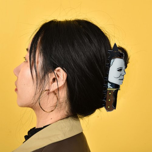 Dailyyart Creative Horror Faces Hair Clips, Ghostly Faces Hair Clip Grabbing Back Of Your Heads and Coiling Hair Fun Hair Accessories for Fans (Style 3)